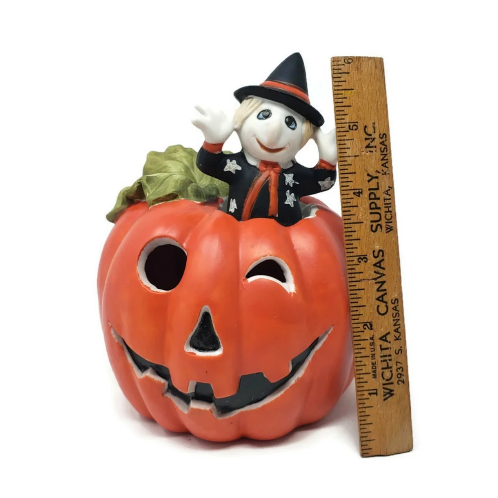 Vintage Halloween Witch in a Pumpkin Night Light